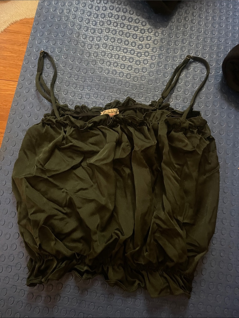Free people intimately Hunter Green adjustable strap tank top. Size small.